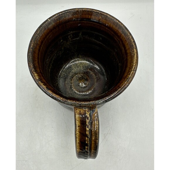 Pottery Coffee Mug Handmade Signed Colleen Brown Glazed Large Handle - Picture 7 of 15